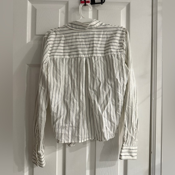 Madewell tie front striped button down top size XS - Picture 4 of 4